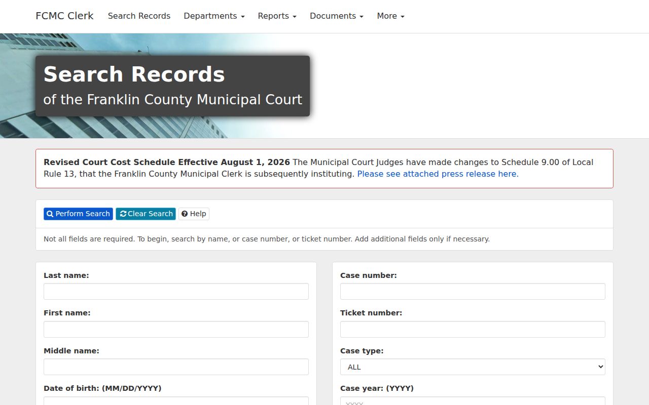 Franklin County residents directory Municipal Clerk CASE Network search