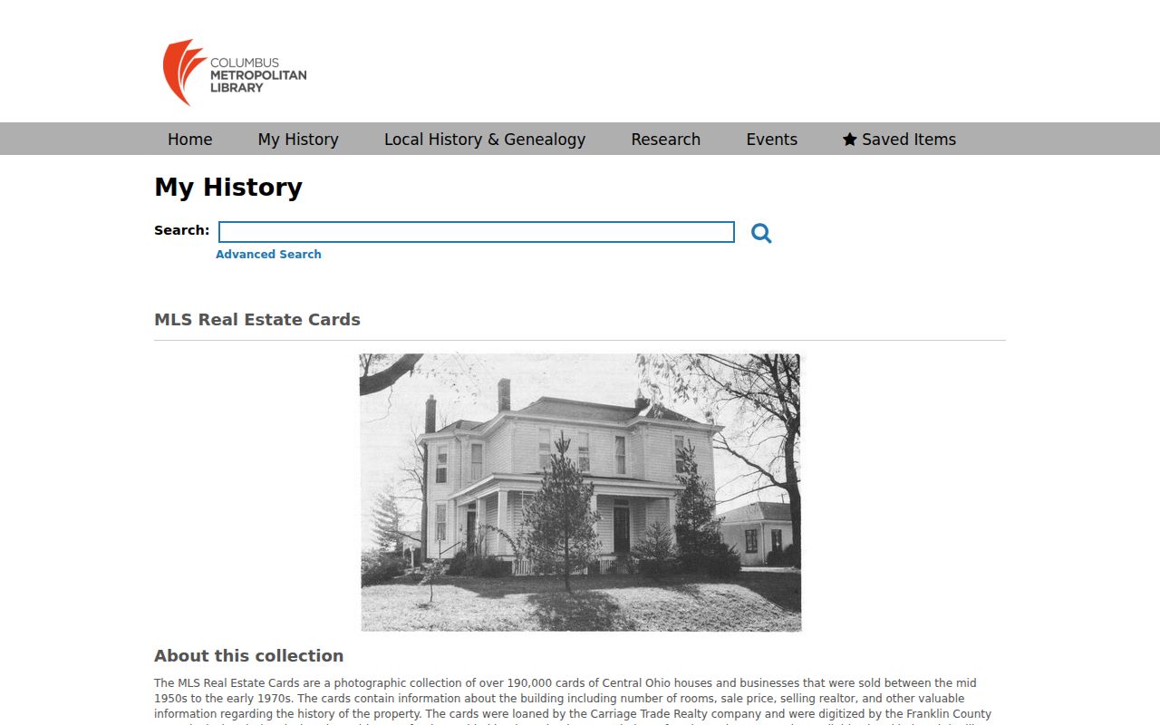 Franklin County previous residents historic MLS real estate cards collection