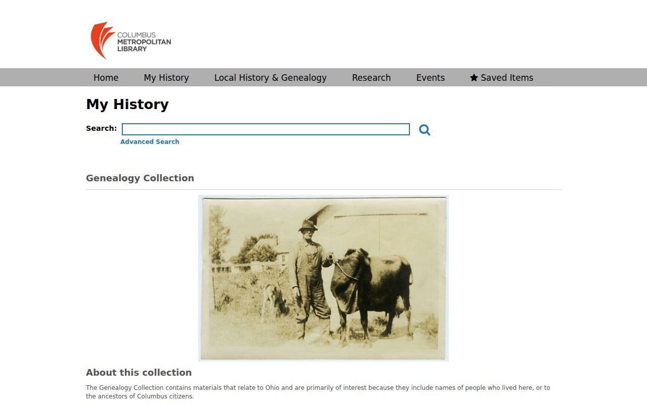 Franklin County previous residents Columbus Library digital genealogy collection
